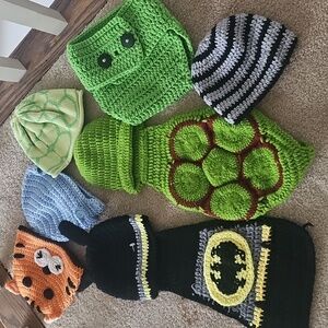 Crochet Baby Hats, Costume 7 Pieces